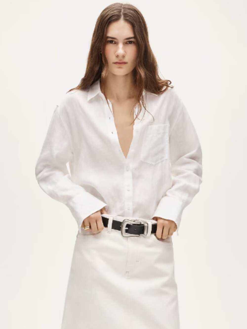 J Crew Garçon White Linen Shirt